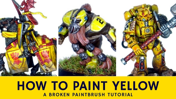 Tutorial on How to Paint Yellow with layers, wash, and one coat paints